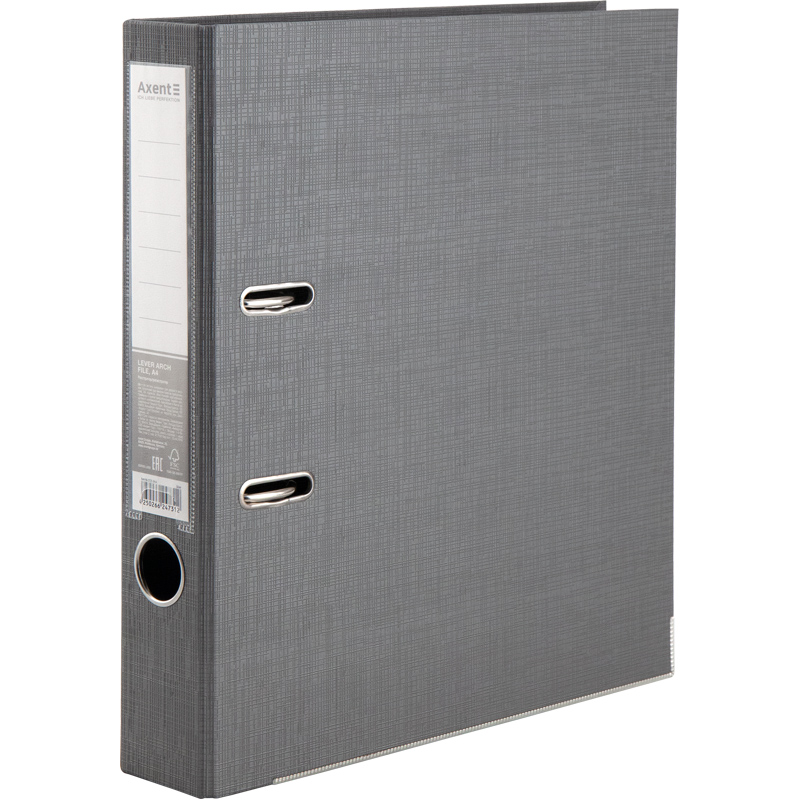 Папка-реєстратор Axent Prestige+ 1721-34C-A, двостороння, A4, 50 мм, зібрана, срібляста